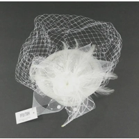 White Derby Flower Fascinator