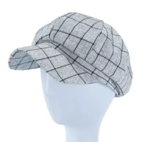 Ivory Plaid Newsboy Cap