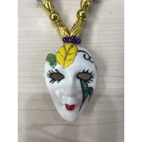 Mardi Gras Porcelain Face Necklace