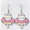 Kawaii Donut Cat Earrings Kawaii Donut Cat Earrings