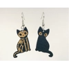 Black Cat Skeleton Earrings