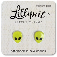 Green Alien Earrings