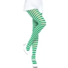 Nylon Striped Tights White/Green