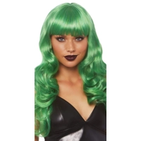 Long Wavy Bangs Wigs Green