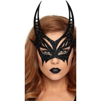 Black Glitter Devil Mask