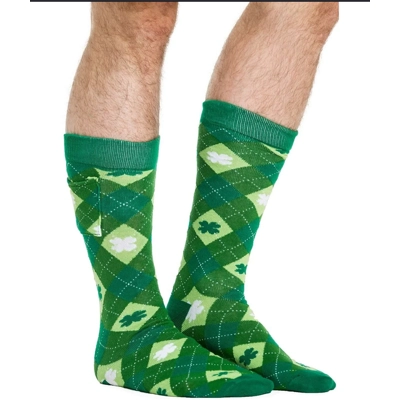 Argyle Clover Hidden Pocket Socks