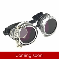 Steampunk Biker Goggles with magnifying eye lenses
