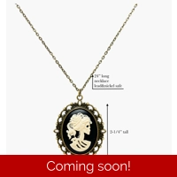 Victorian lady skeleton necklace