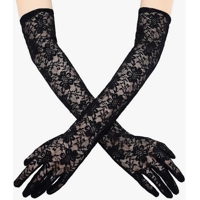 Lace Gloves Long Black