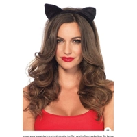 Velvet Black Cat Ears Headband