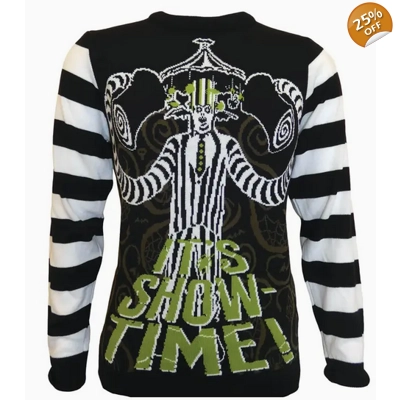 Beetlejuice Showtime Ugly Christmas Sweater