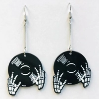 Skeleton Phonograph Earrings