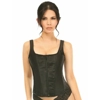Top Drawer Black Satin Steel Boned Corset with Straps Top Drawer Black Satin Steel Boned Corset with Straps