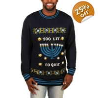 Too Lit to Quit Ugly Christmas Sweater