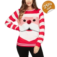 Close Up Santa Ugly Christmas Sweater