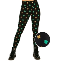 Women's Gold Foil Clover High Waisted Leggings