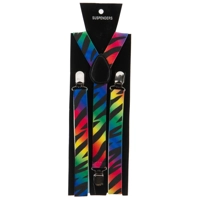 Rainbow Zebra Suspenders