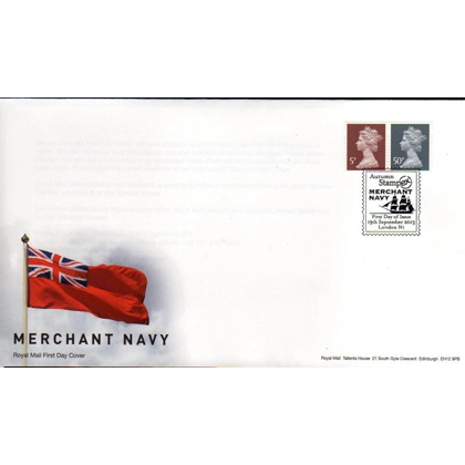 20130919 5p & 50p MPIL M13L Enschede Machins FDC from Merchant Navy PSB