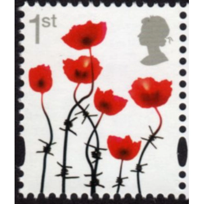 3717-a Lest We Forget Poppy - gummed from 2016 WWI PSB