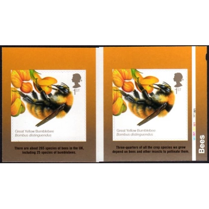 3743 British Bees 1st class self-adhesive from retail booklet 2015
