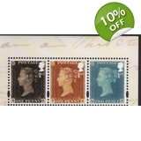 3807-9 1st class x3 1d black, 1d red, ..