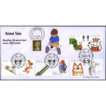 2589n61d Animal Tales on Norvic limited edition double-dated fdc 2006