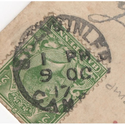 E117 Ballykinler Camp postmark 1919 on Newcastle Co Down postcard