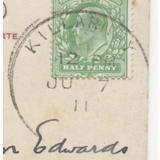 E104 Killarney skeleton 1911 postmark ..