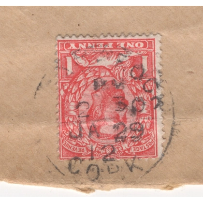 E115 Blackrock Cork postmark on Downey cover 1d to Cork