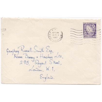 E135 Ireland cover 1967 5d rate to London