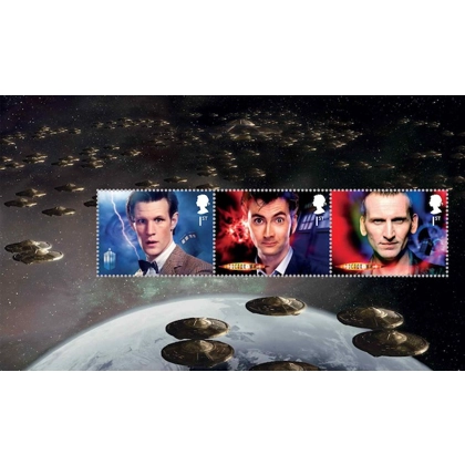 3437b Doctor Who set of 11 on panes from PSB