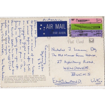 C5008 SG 484 15c Australia-Asia Congress airmail postcard to UK August 1971 Sydney