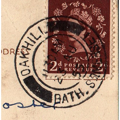 Oakhill, Bath Somerset postmark