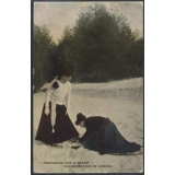 Snowshoeing in Canada early postcard