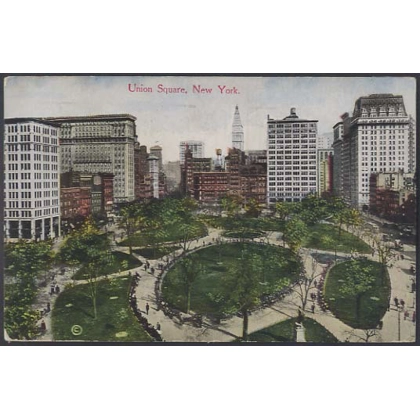 Union Square, New York, USA colour postcard used 1916
