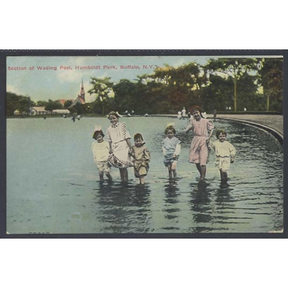 Humboldt Park, Buffalo early colour postcard