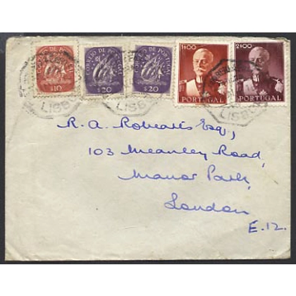 Portugal 1948 cover to London