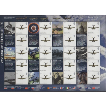 LS74 Battle of Britain 70th Anniversary Spitfire Smilers Sheet