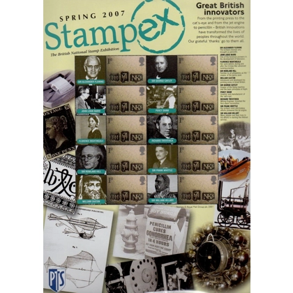 LX102 Stampex Spring 2007 British Innovators Smilers Sheet