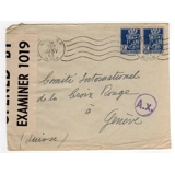 Algeria Censored to Geneva Red Cross 1..