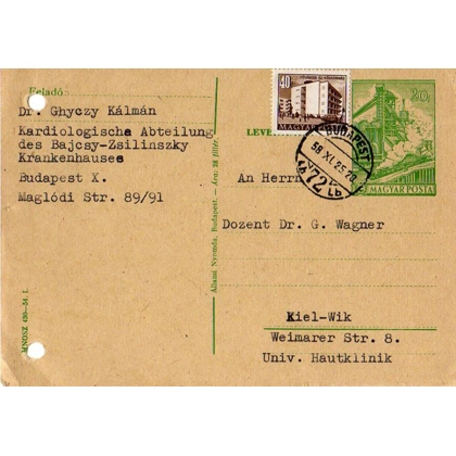 Hungary Postal Stationery Postcard 1958