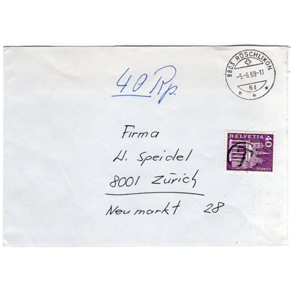 Switzerland internal Postage Due cover 1968