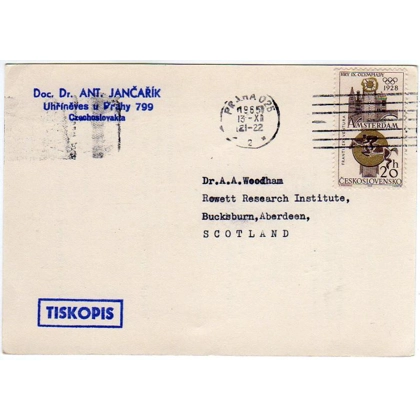 Czechoslovakia printed matter to Scotland 1965