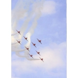 Red Arrows 'Flanker' formation postcard