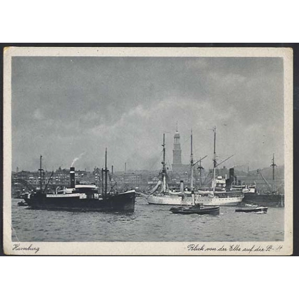 Hamburg, view of the city from the Elbe