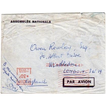 France official cover from Assembleé Nationale 1954