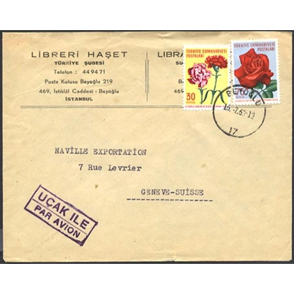 Turkey airmail to Switzerland 1960
