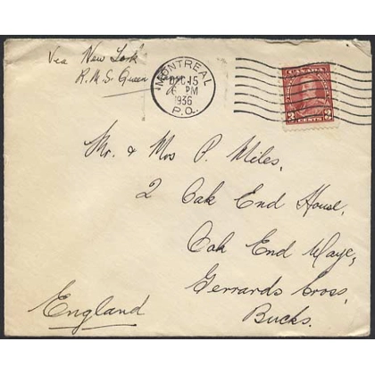 Canada 1936 letter per RMS Queen Mary to England