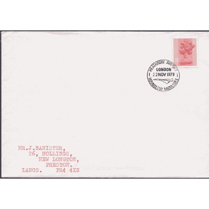 Concorde - Heathrow Airport 22-11-79 postmark