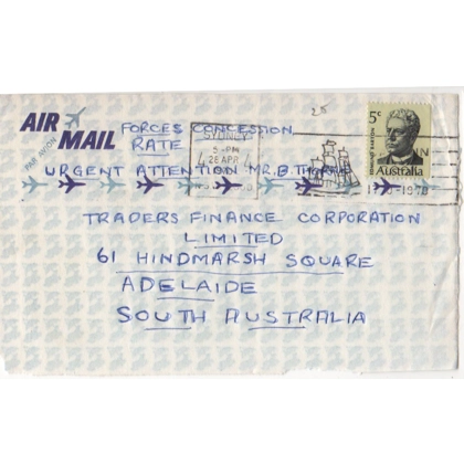 C5069 SG 446 Barton inland letter Sydney 28 April 1969 to Adelaide (front)